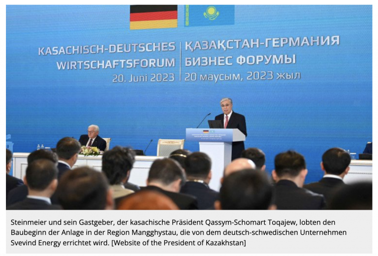 Steinmeier in Kasachstan: wirbt für grünen Wasserstoff